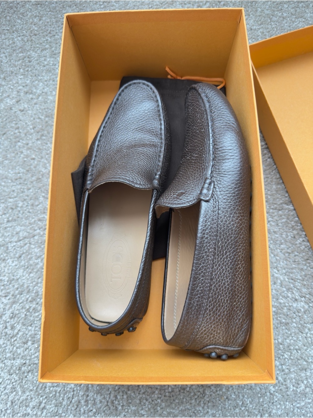 Tod’s Men's Pebbled Leather Driving Loafers - Brown